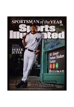 Derek Jeter Autographed "Sportsman of the Year" Sports Illustrated Cover 16x20 Photo (MLB Auth)